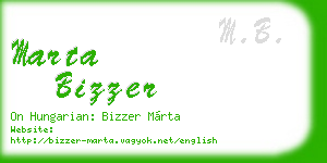 marta bizzer business card